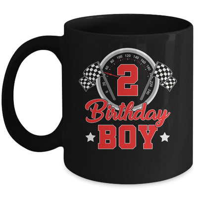 2nd Birthday Boy Race Car Birthday Racing Car Flag Mug | teecentury