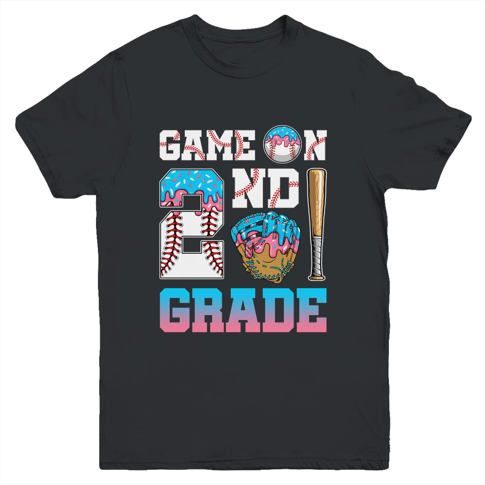 2nd Grade Back To School Baseball Drip Ice Cream Game On Youth Shirt | teecentury
