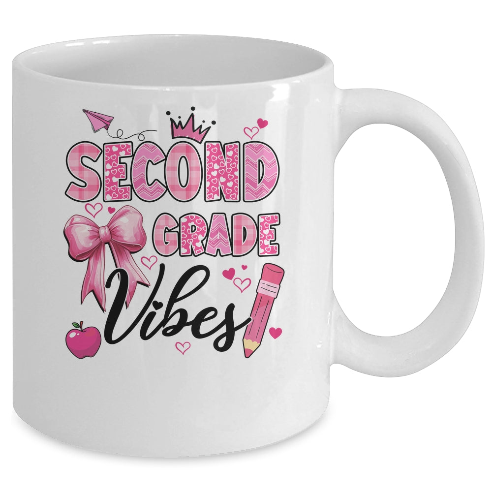 2nd Second Grade Vibes Back To School Coquette Teacher Girl Mug | teecentury