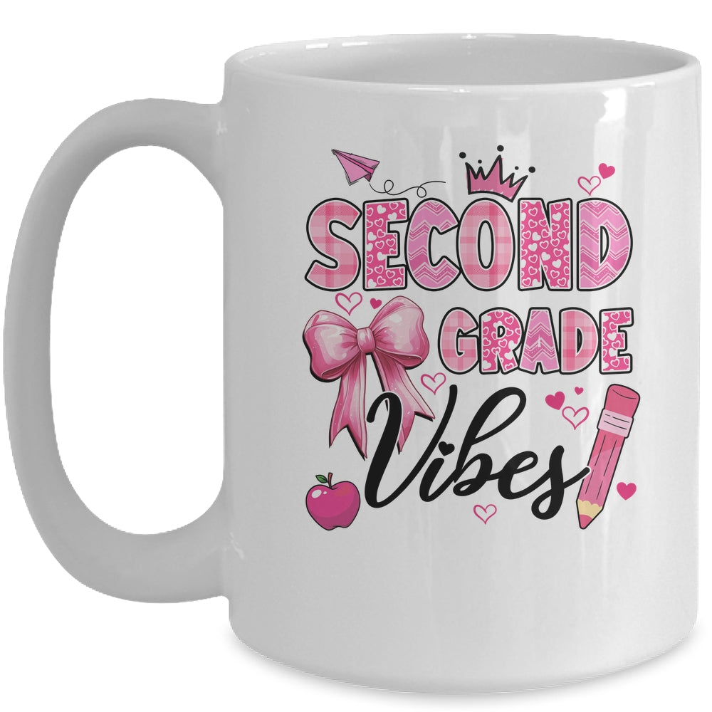 2nd Second Grade Vibes Back To School Coquette Teacher Girl Mug | teecentury