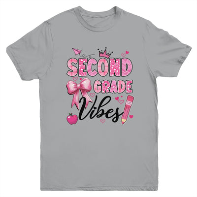 2nd Second Grade Vibes Back To School Coquette Teacher Girl Youth Shirt | teecentury