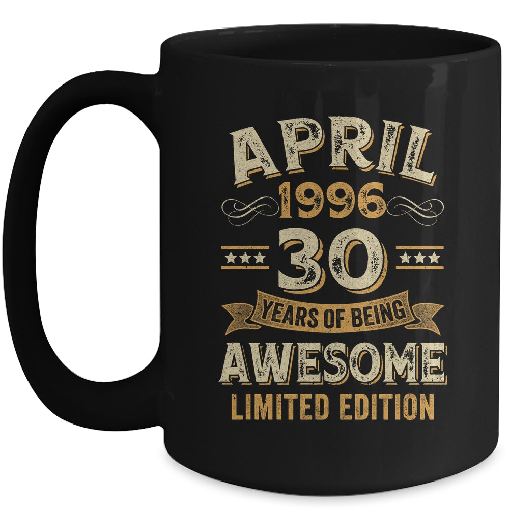 30 Years Awesome Vintage April 1996 30th Birthday Mug | teecentury