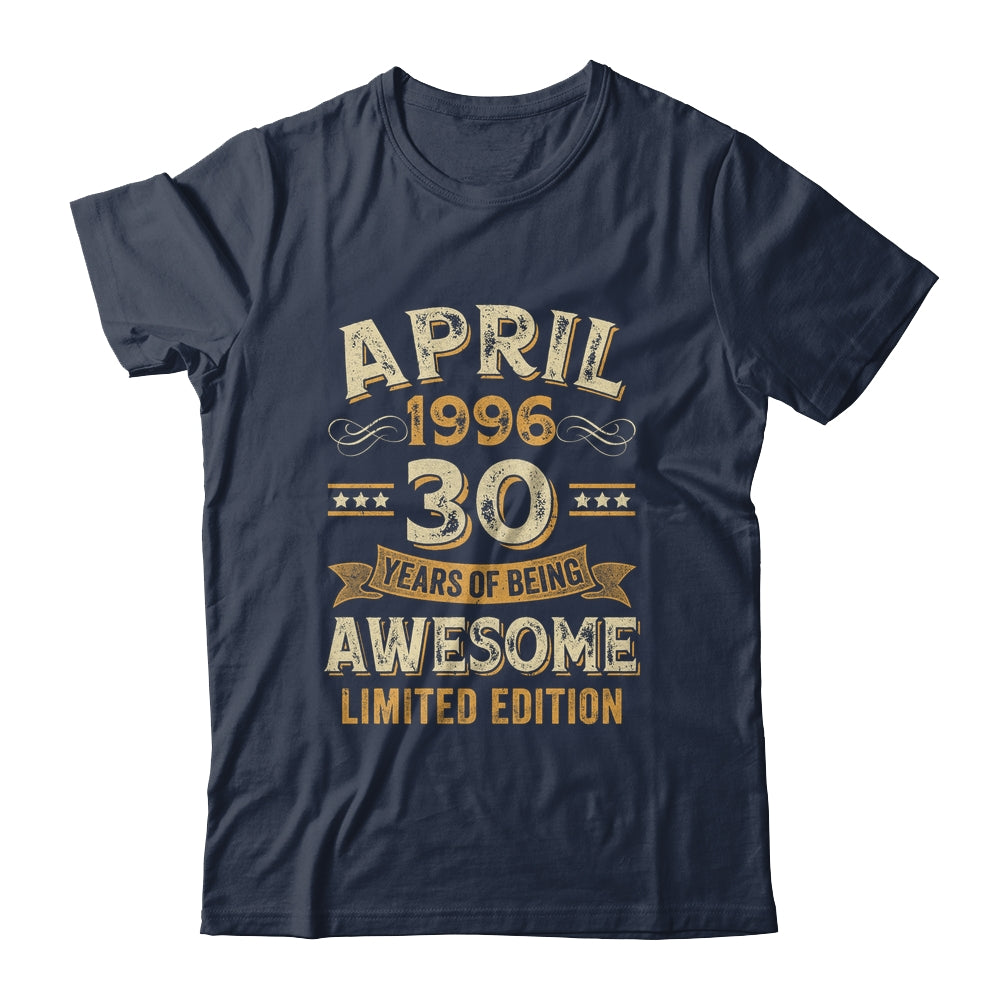 30 Years Awesome Vintage April 1996 30th Birthday Shirt & Hoodie | teecentury