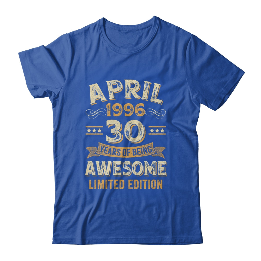 30 Years Awesome Vintage April 1996 30th Birthday Shirt & Hoodie | teecentury