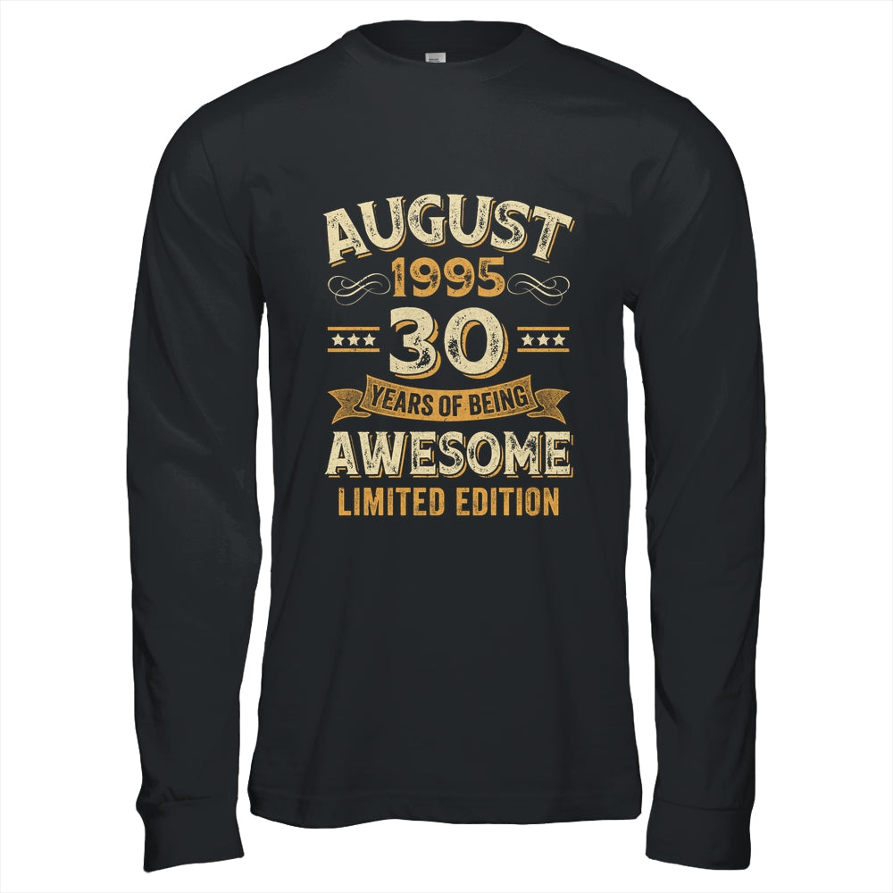 30 Years Awesome Vintage August 1995 30th Birthday Shirt & Hoodie | teecentury