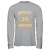 30 Years Awesome Vintage August 1995 30th Birthday Shirt & Hoodie | teecentury