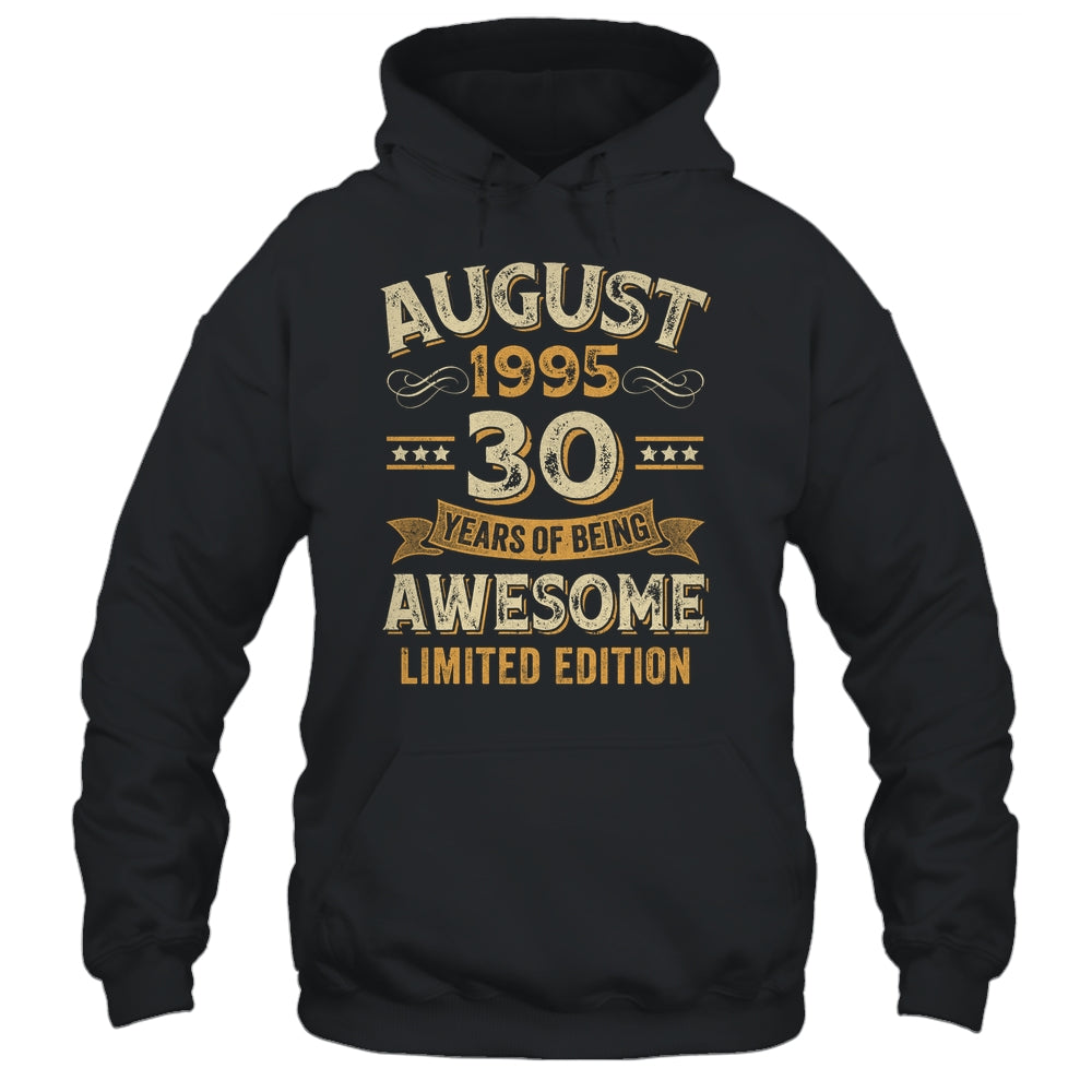 30 Years Awesome Vintage August 1995 30th Birthday Shirt & Hoodie | teecentury