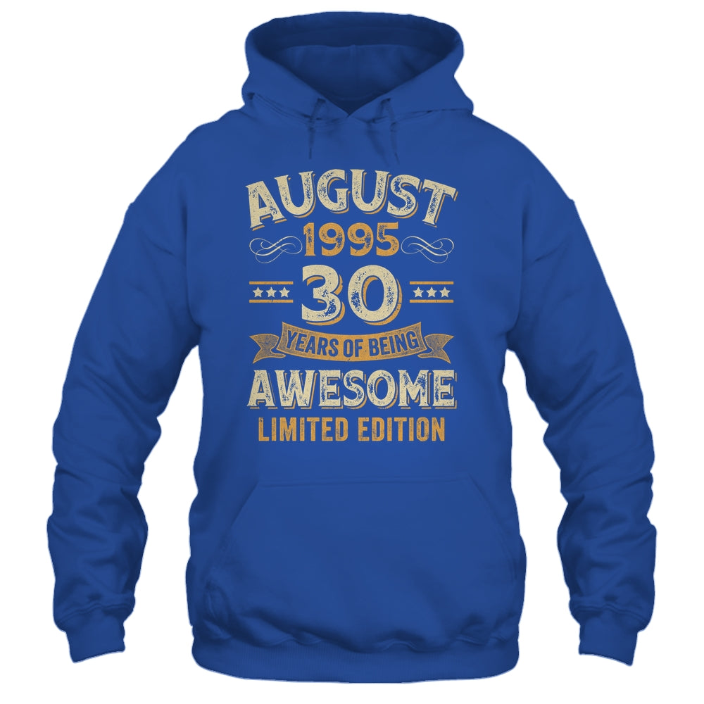 30 Years Awesome Vintage August 1995 30th Birthday Shirt & Hoodie | teecentury