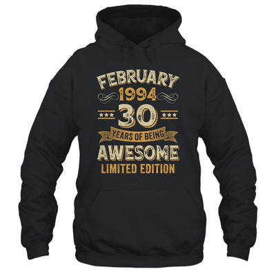 30 Years Awesome Vintage February 1994 30th Birthday Shirt & Hoodie | teecentury