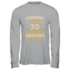 30 Years Awesome Vintage February 1995 30th Birthday Shirt & Hoodie | teecentury