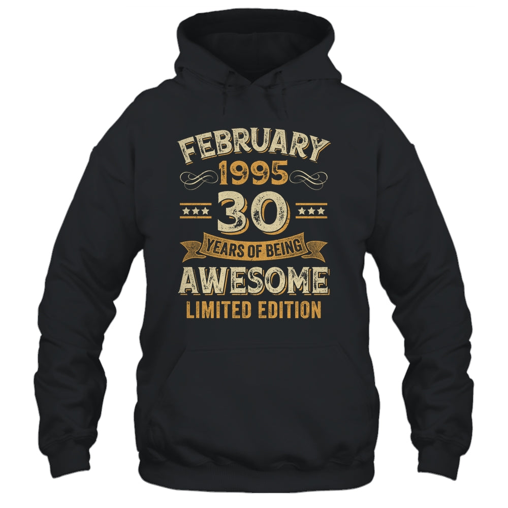 30 Years Awesome Vintage February 1995 30th Birthday Shirt & Hoodie | teecentury