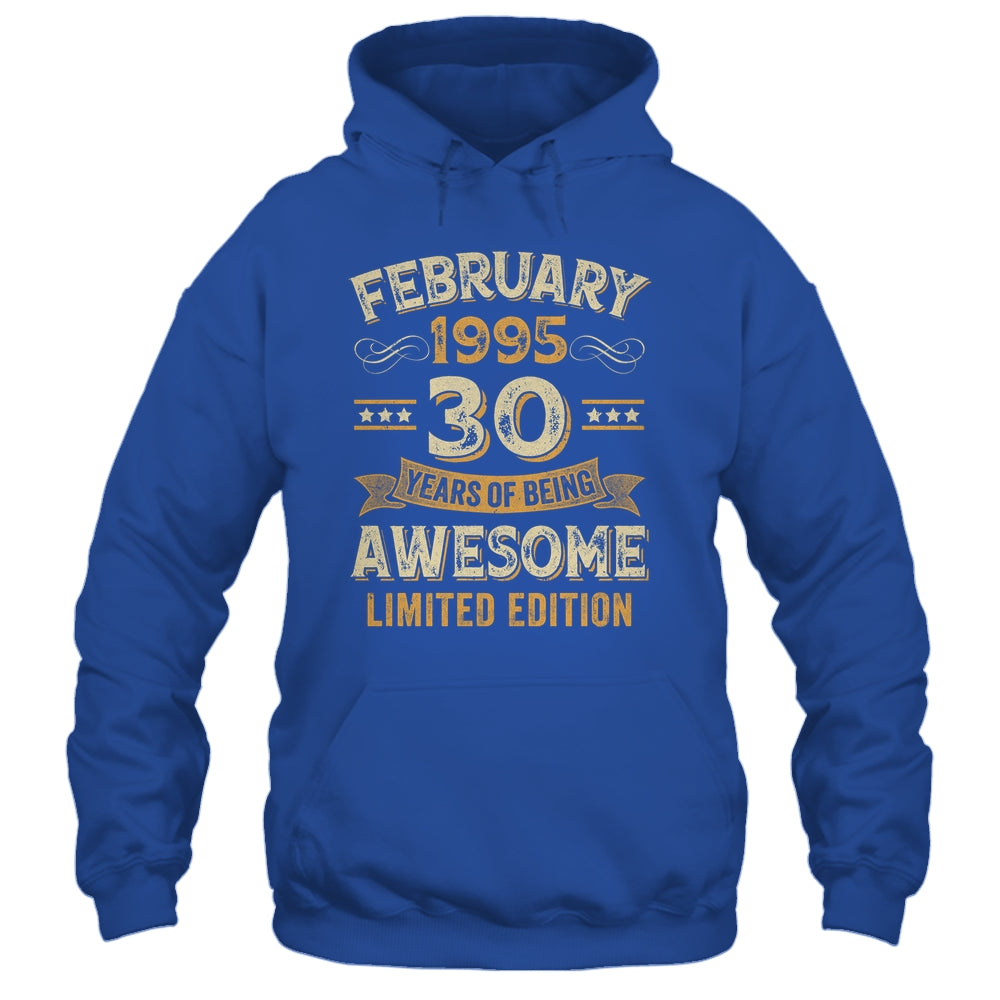 30 Years Awesome Vintage February 1995 30th Birthday Shirt & Hoodie | teecentury