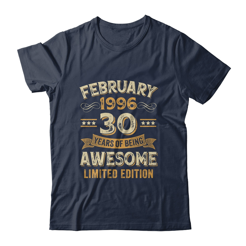 30 Years Awesome Vintage February 1996 30th Birthday Shirt & Hoodie | teecentury