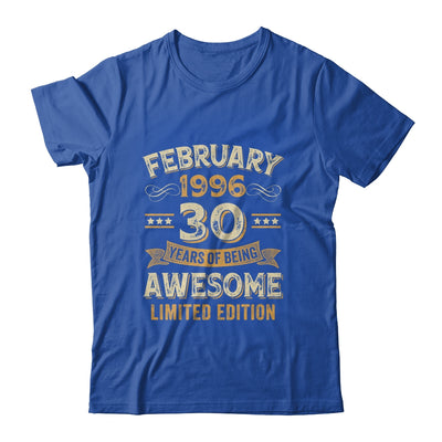 30 Years Awesome Vintage February 1996 30th Birthday Shirt & Hoodie | teecentury