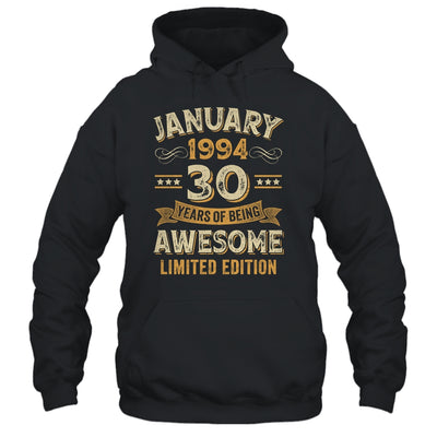 30 Years Awesome Vintage January 1994 30th Birthday Shirt & Hoodie | teecentury