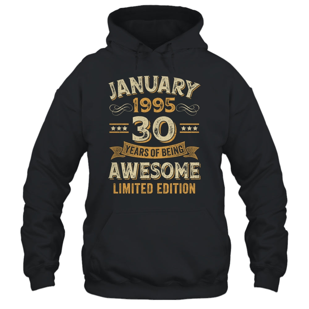 30 Years Awesome Vintage January 1995 30th Birthday Shirt & Hoodie | teecentury
