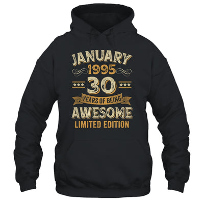 30 Years Awesome Vintage January 1995 30th Birthday Shirt & Hoodie | teecentury