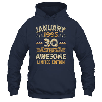 30 Years Awesome Vintage January 1995 30th Birthday Shirt & Hoodie | teecentury