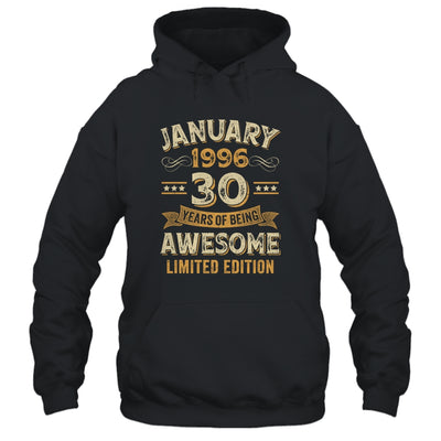 30 Years Awesome Vintage January 1996 30th Birthday Shirt & Hoodie | teecentury