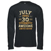30 Years Awesome Vintage July 1995 30th Birthday Shirt & Hoodie | teecentury