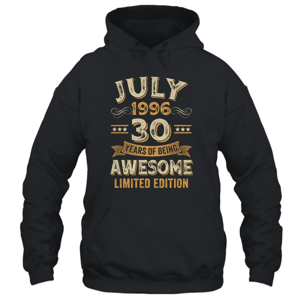 30 Years Awesome Vintage July 1996 30th Birthday Shirt & Hoodie | teecentury