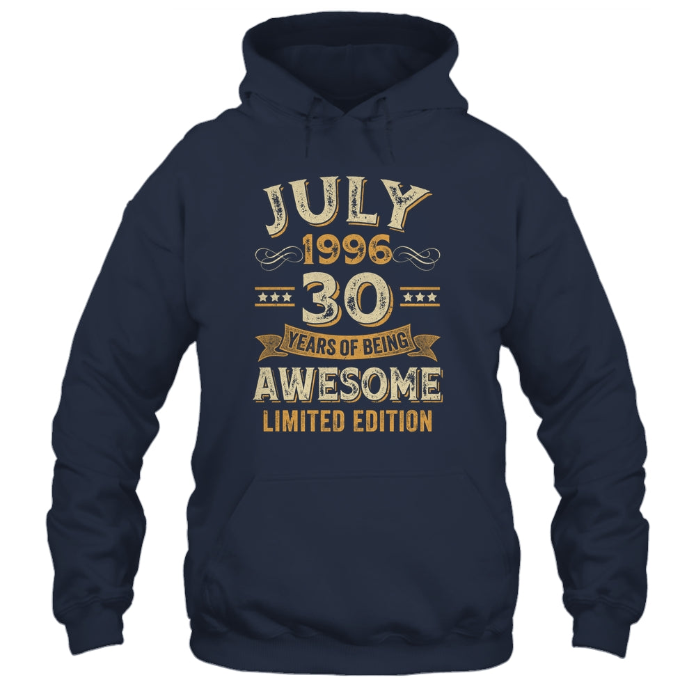 30 Years Awesome Vintage July 1996 30th Birthday Shirt & Hoodie | teecentury