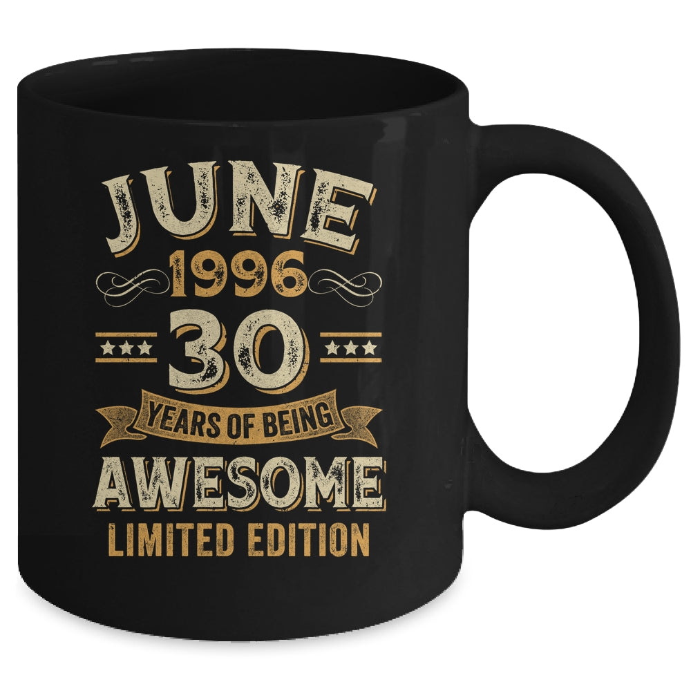 30 Years Awesome Vintage June 1996 30th Birthday Mug | teecentury