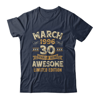 30 Years Awesome Vintage March 1996 30th Birthday Shirt & Hoodie | teecentury