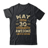 30 Years Awesome Vintage May 1994 30th Birthday Shirt & Hoodie | teecentury