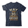 30 Years Awesome Vintage May 1995 30th Birthday Shirt & Hoodie | teecentury