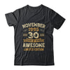 30 Years Awesome Vintage November 1995 30th Birthday Shirt & Hoodie | teecentury