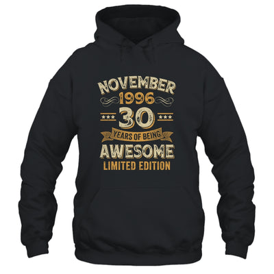 30 Years Awesome Vintage November 1996 30th Birthday Shirt & Hoodie | teecentury