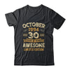 30 Years Awesome Vintage October 1994 30th Birthday Shirt & Hoodie | teecentury