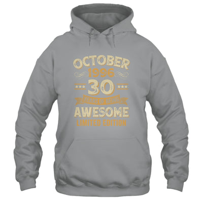 30 Years Awesome Vintage October 1996 30th Birthday Shirt & Hoodie | teecentury