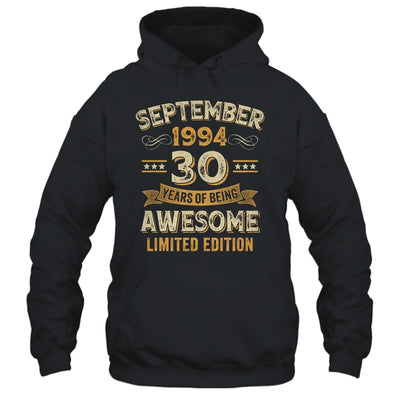 30 Years Awesome Vintage September 1994 30th Birthday Shirt & Hoodie | teecentury