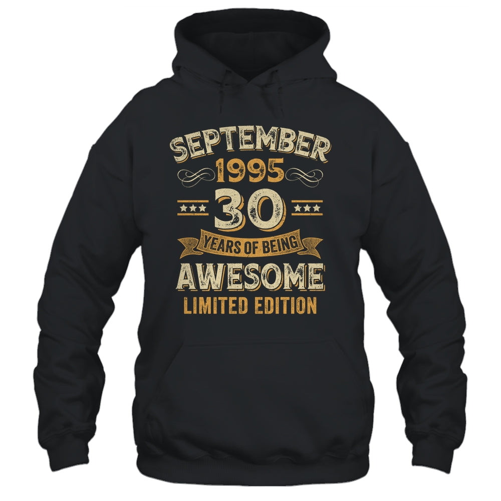 30 Years Awesome Vintage September 1995 30th Birthday Shirt & Hoodie | teecentury