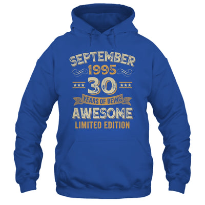 30 Years Awesome Vintage September 1995 30th Birthday Shirt & Hoodie | teecentury