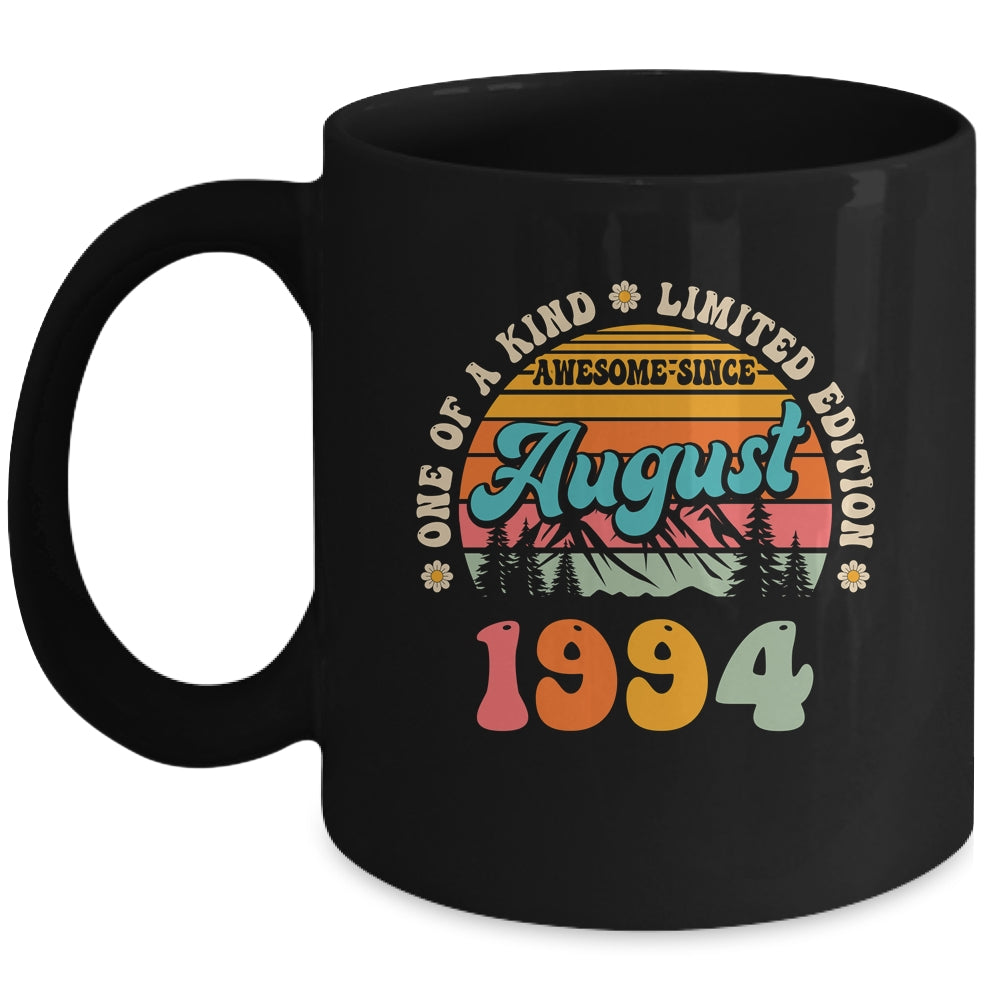 30 Years Old Awesome Since August 1994 30th Birthday Groovy Mug | teecentury