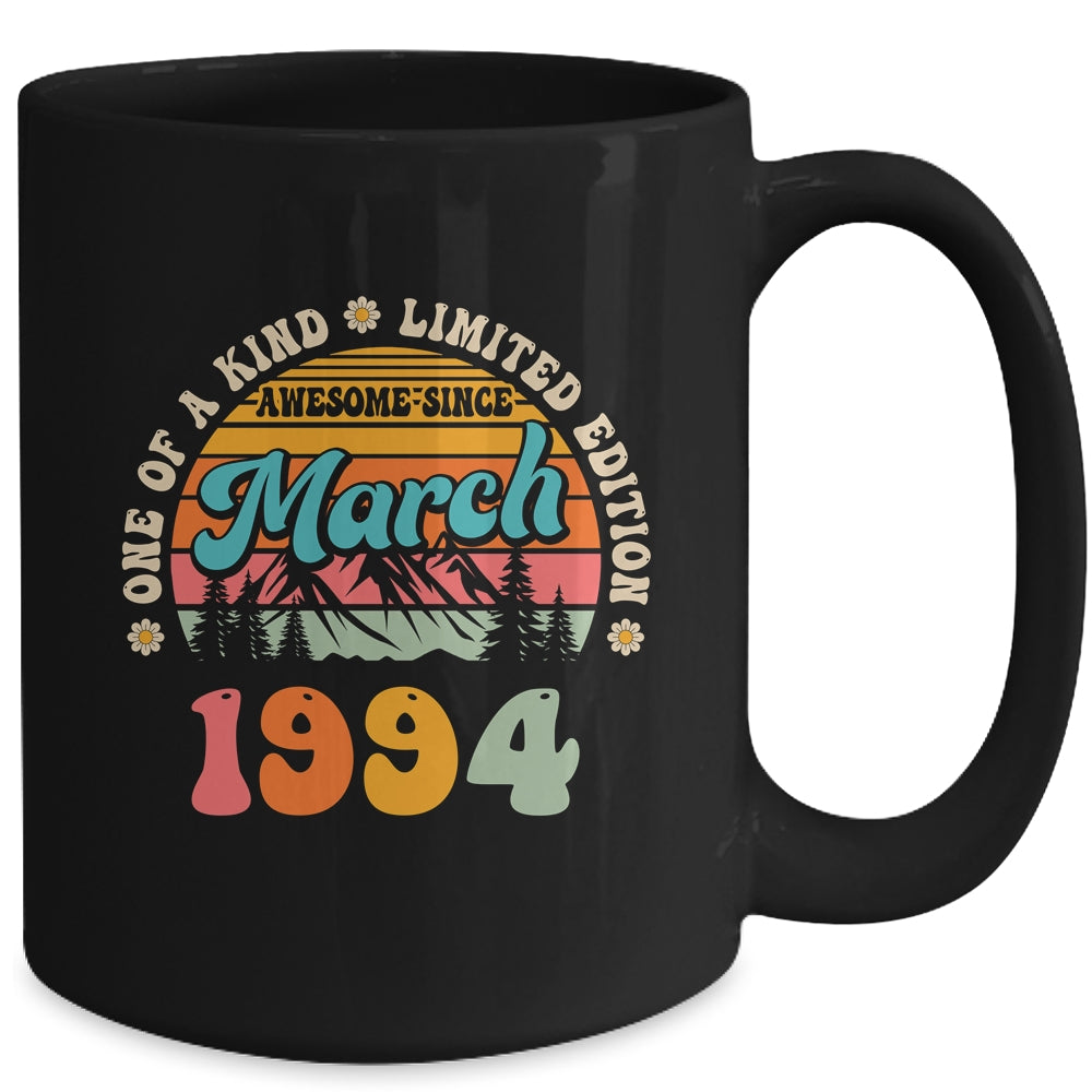 30 Years Old Awesome Since March 1994 30th Birthday Groovy Mug | teecentury
