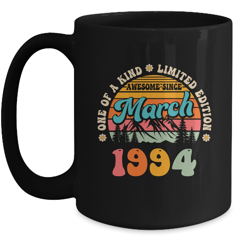 30 Years Old Awesome Since March 1994 30th Birthday Groovy Mug | teecentury