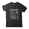 30 Years Old Legendary Since August 1993 30th Birthday Shirt & Hoodie | teecentury