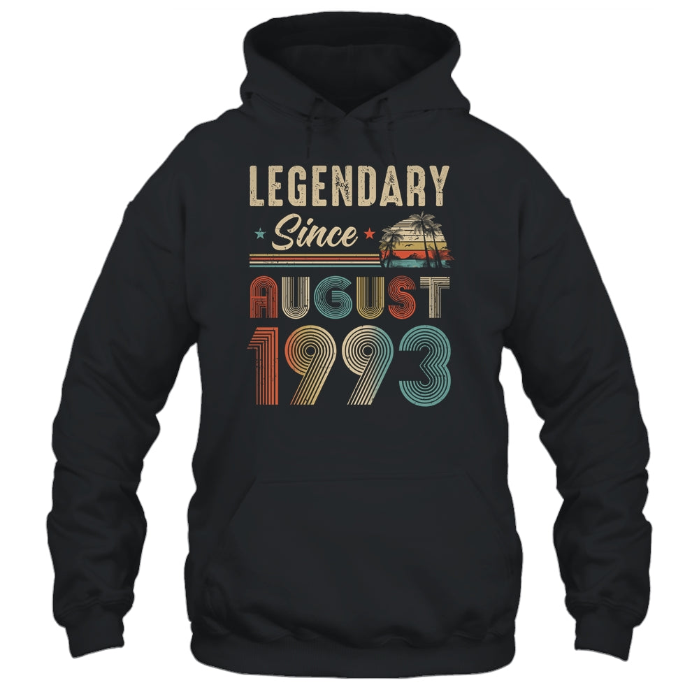 30 Years Old Legendary Since August 1993 30th Birthday Shirt & Hoodie | teecentury