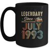 30 Years Old Legendary Since July 1993 30th Birthday Mug | teecentury