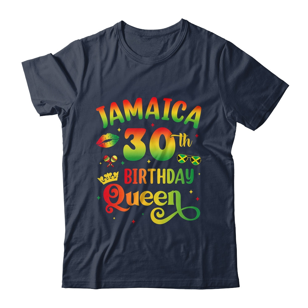 30th Birthday Queen Jamaica Birthday Girl Matching Party Shirt & Hoodie | teecentury