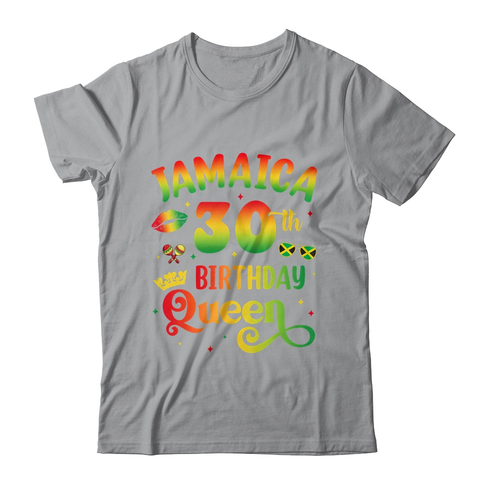 30th Birthday Queen Jamaica Birthday Girl Matching Party Shirt & Hoodie | teecentury