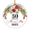 30th Wedding Anniversary 30 Years As Mr & Mrs 2025 Christmas Ornaments Gifts For Couples Husband Wife Holiday Decoration Christmas Tree Ornament | teecentury