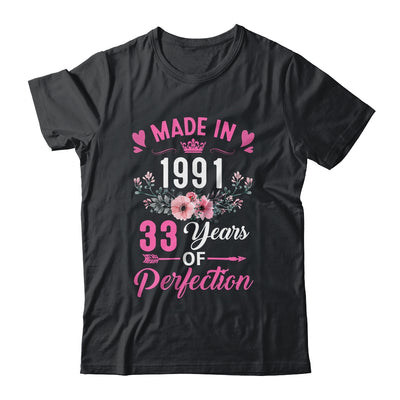 33 Birthday Decorations Women Female 33rd 1991 Birthday Shirt & Tank Top | teecentury