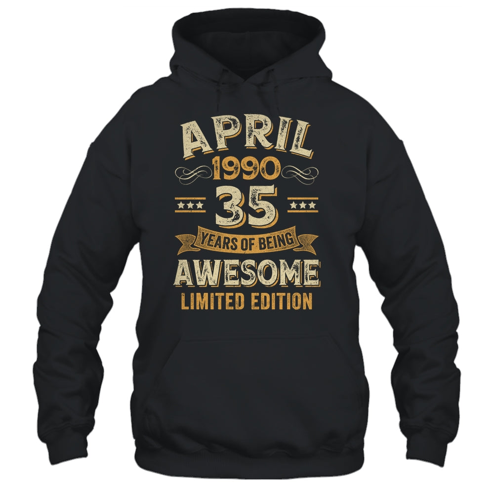 35 Years Awesome Vintage April 1990 35th Birthday Shirt & Hoodie | teecentury