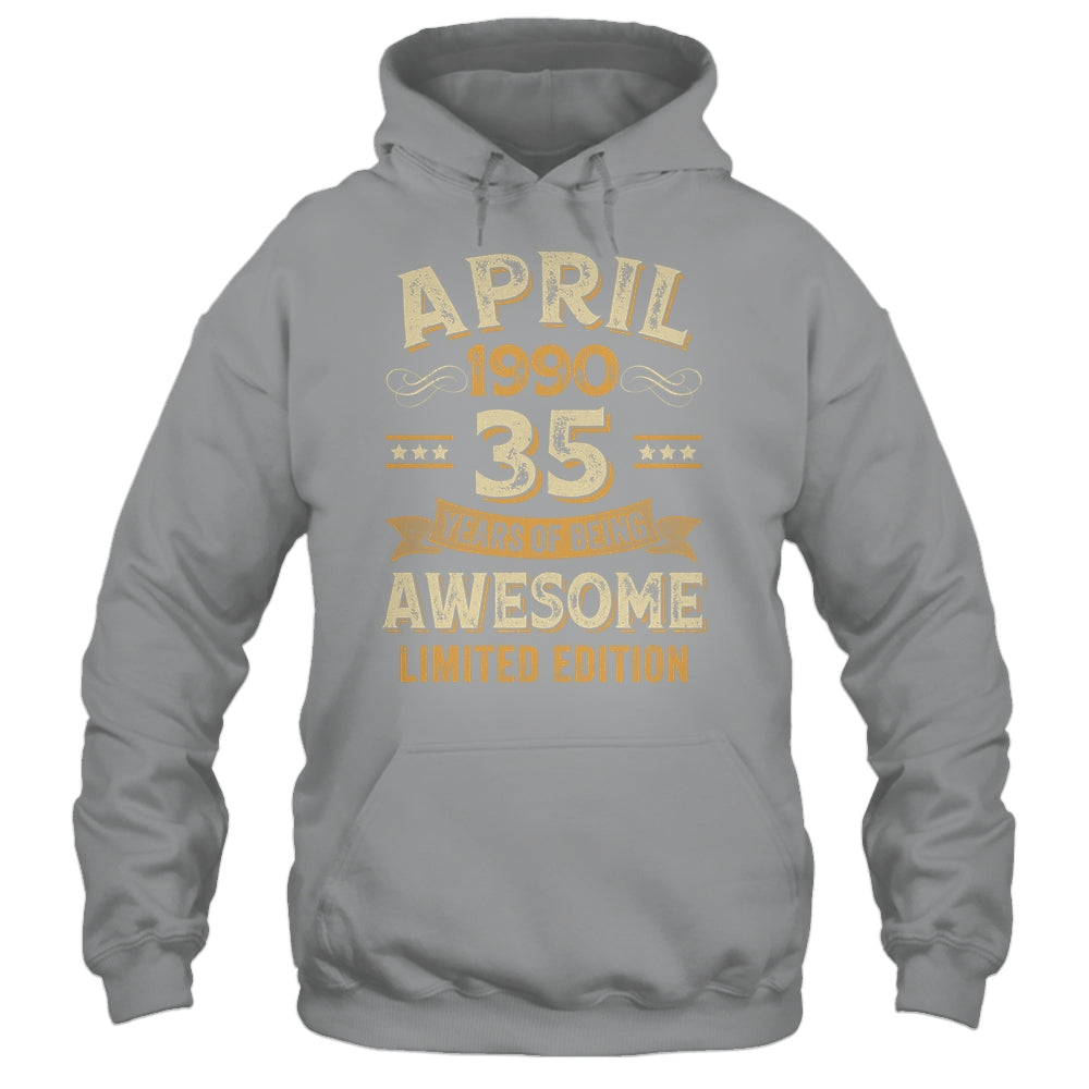 35 Years Awesome Vintage April 1990 35th Birthday Shirt & Hoodie | teecentury