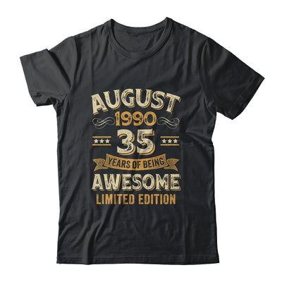 35 Years Awesome Vintage August 1990 35th Birthday Shirt & Hoodie | teecentury